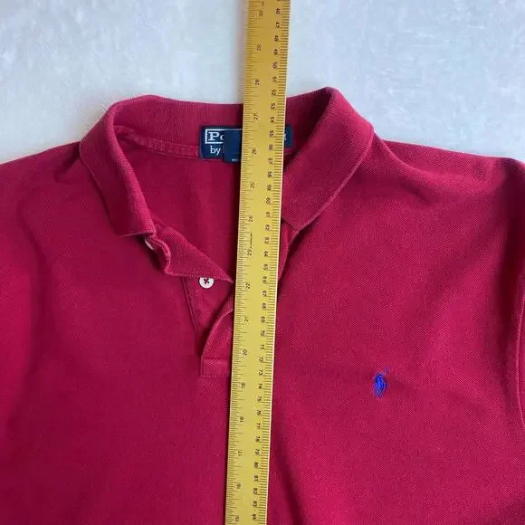 Vintage 90s Polo Ralph Lauren Polo T- Shirt Men’s Medium Red Long Sleeve‎ Logo - Picture 3 of 5